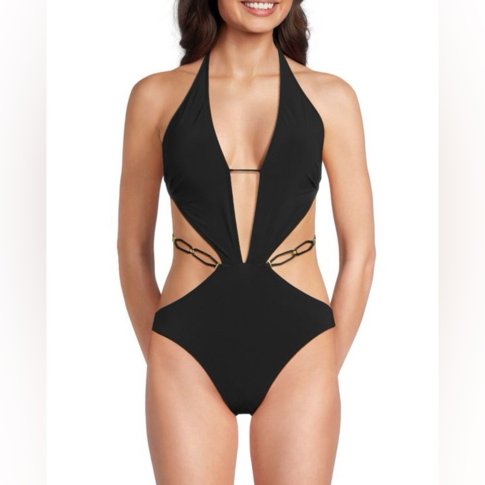 GOTTEX Black Halter Cutout One-Piece Swimsuit ❤️NWT❤️IN STORES❤️